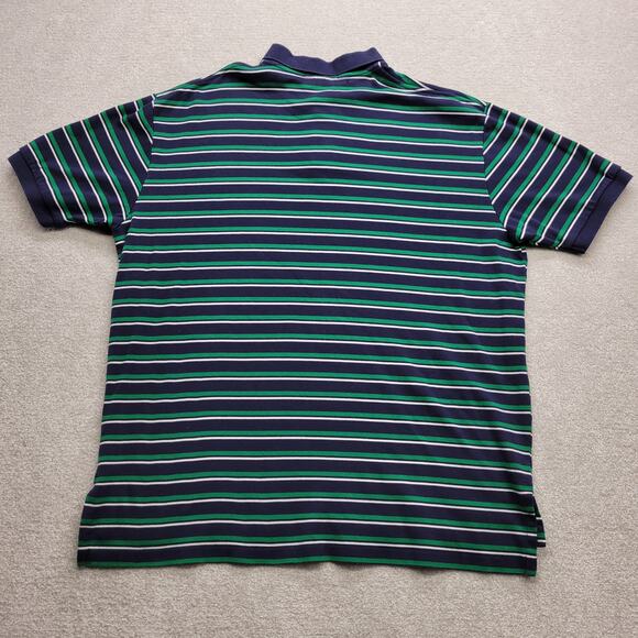 Vintage Polo by Ralph Lauren Shirt Blue Green White Striped Collared Men’s XL - Picture 2 of 8